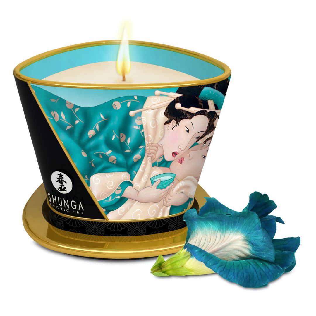 SHUNGA Lueur & Caresses Sensual Fleurs des îles – bougie de massage