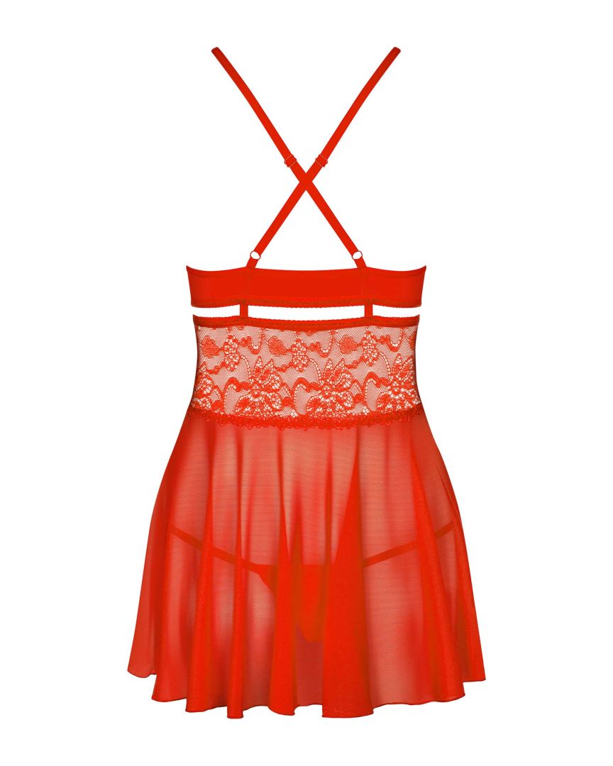 Obsessive - 838-BAB-3 Babydoll - Rouge - ITX-P00677 - image 4