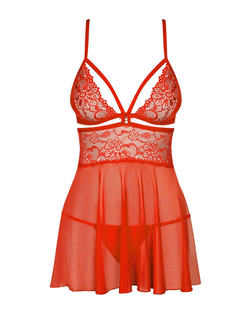 Obsessive - 838-BAB-3 Babydoll - Rouge - ITX-P00677 - image 5