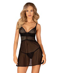 Obsessive - Chemeris babydoll et String - Noire - ITX-P00683 - image 1