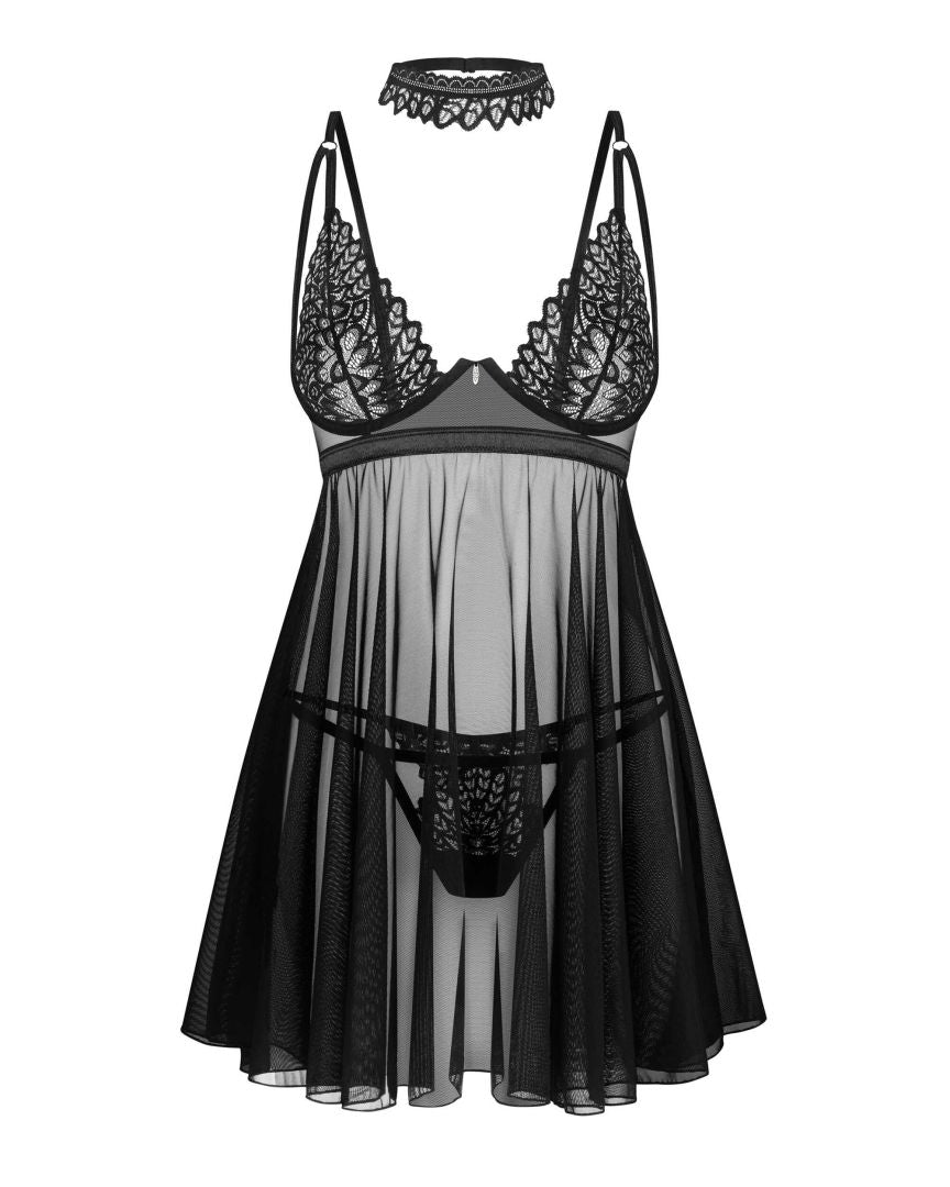Obsessive - Donarella babydoll et String - Noire - NP - ITX-P00685 - image 5