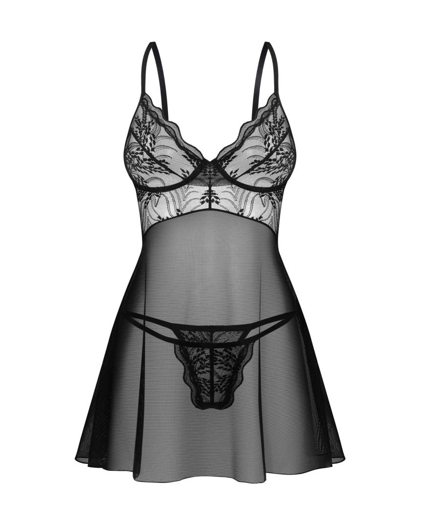 Obsessive - Perisia babydoll et string - Noirs - ITX-P00686 - image 3