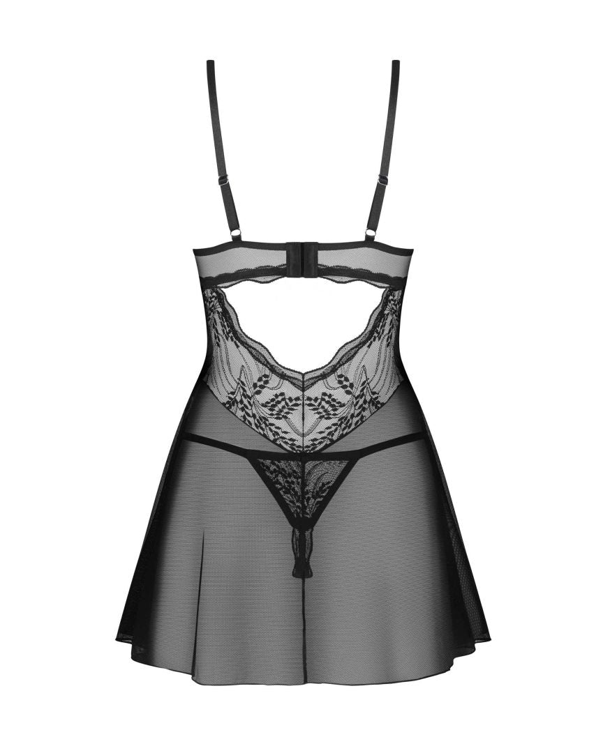 Obsessive - Perisia babydoll et string - Noirs - ITX-P00686 - image 4