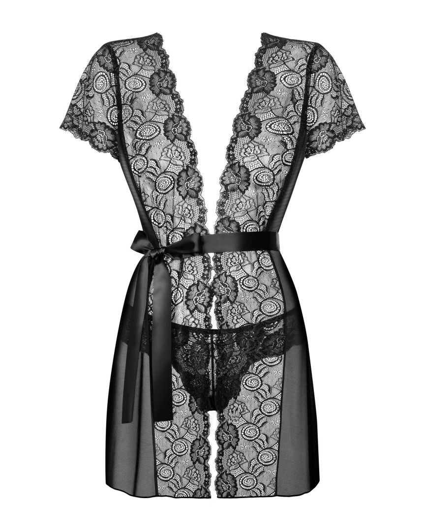 Obsessive - Alluria Peignoir - Noir - ITX-P01761 - image 4