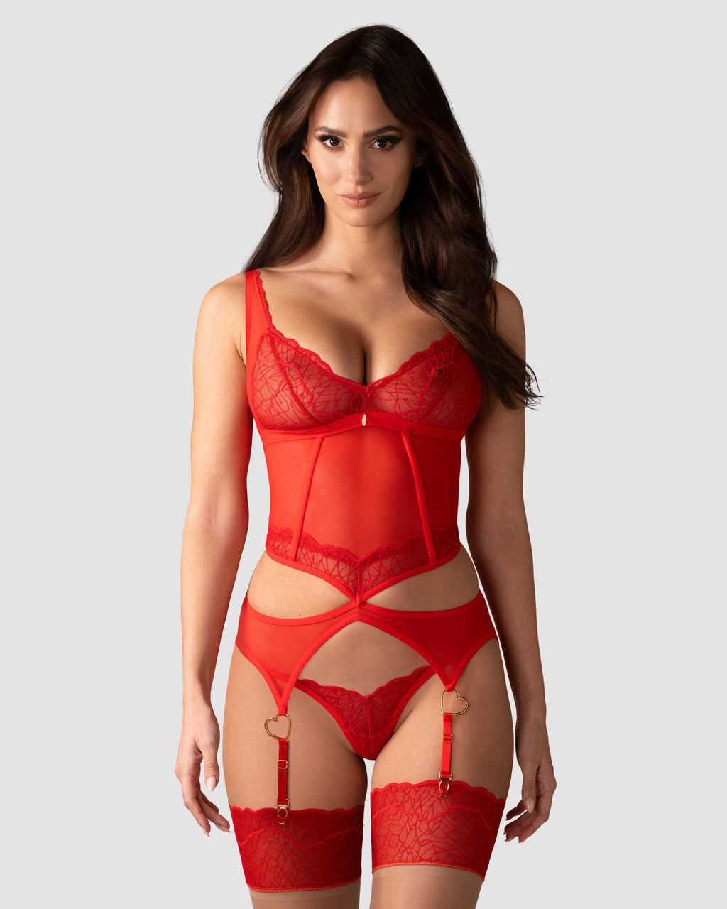 Obsessive - Cupide Desir corset et string - Rouge - ITX-P01824 - image 2