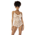 Body Celina blanc en dentelle florale porté de face