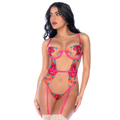 Mapalé Body en tulle brodé fleuri – porté de face