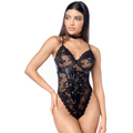 Body Mapalé noir en dentelle avec laçage, vue de face