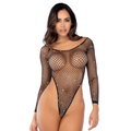 Body string Mapalé noir en résille à strass, vue de face