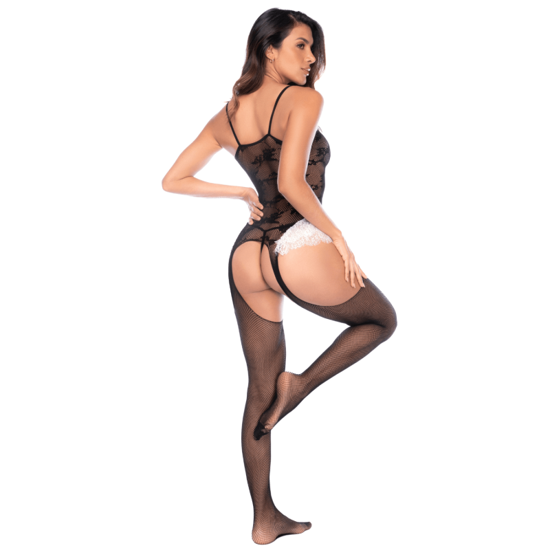 Bodystocking Mapalé style soubrette noir et blanc, vue de dos