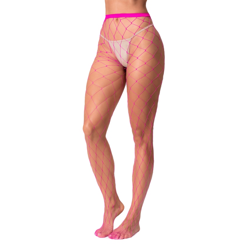 Collant Mapalé rose à larges mailles