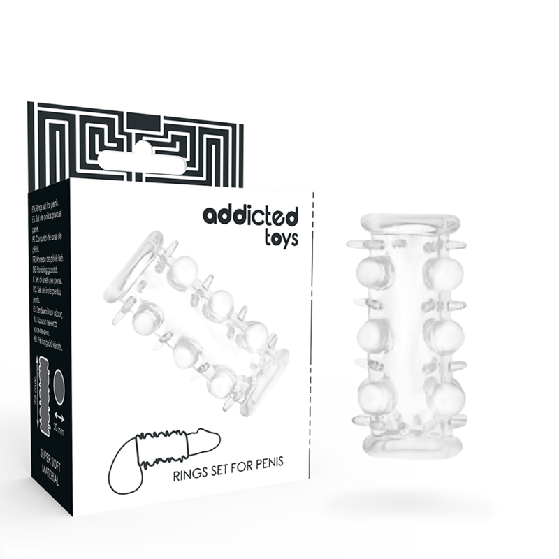 Manchon pénien texturé transparent ADDICTED TOYS – vue principale
