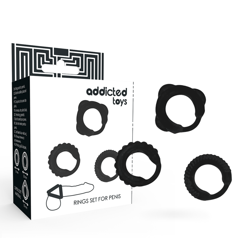 ADDICTED TOYS – Ensemble C-Ring noir – vue principale