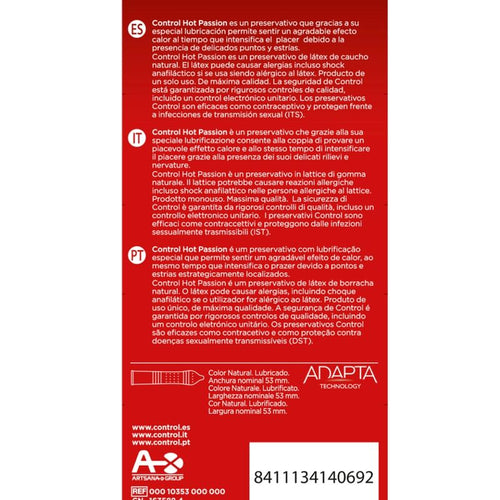 CONTROL – PRÉSERVATIFS HOT PASSION EFFET RÉCHAUFFANT (BOÎTE DE 10)