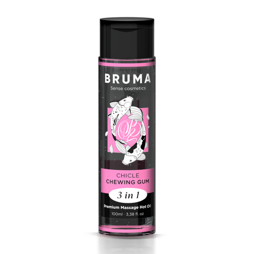 Huile de Massage Chauffante BRUMA 3-en-1 – Parfum Chewing-Gum – 100 ml