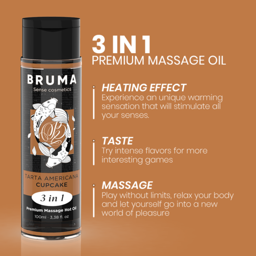 Huile de Massage Chauffante BRUMA 3-en-1 – Parfum Chewing-Gum – 100 ml