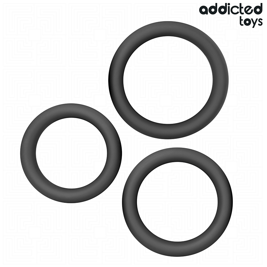 ADDICTED TOYS – Lot d’anneaux plats en silicone – détail de la texture
