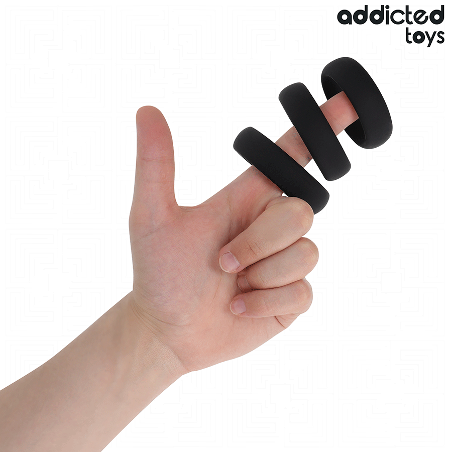 ADDICTED TOYS – Lot d’anneaux plats en silicone – détail du produit