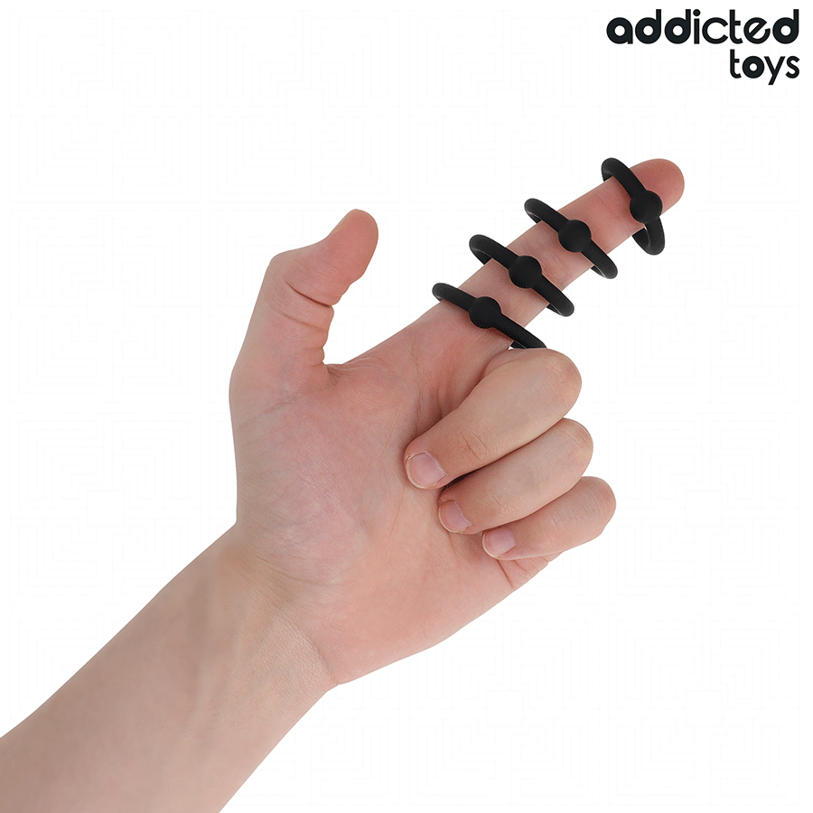 ADDICTED TOYS – Lot d’anneaux en silicone à pression – détail du produit