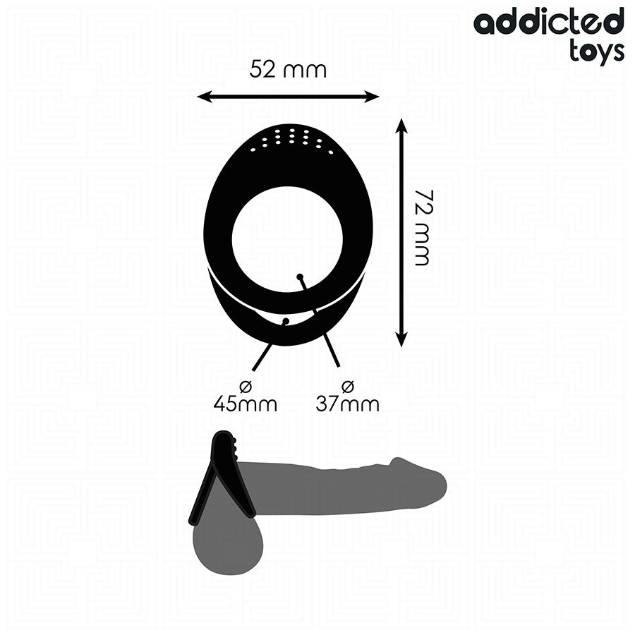 ADDICTED TOYS – Anneau pénis à double texture – présentation du produit