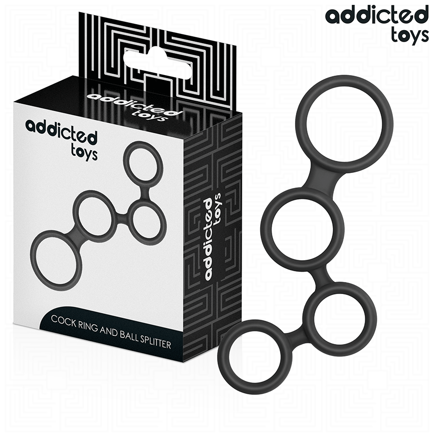 ADDICTED TOYS – Anneau pénis avec séparateurs pour testicules – vue principale