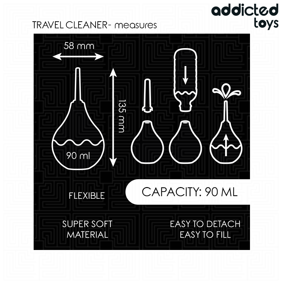Poire de lavement anal de voyage ADDICTED TOYS – vue de profil