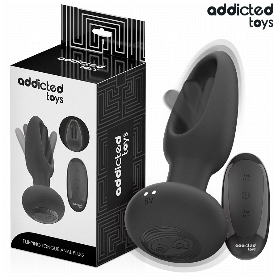 ADDICTED TOYS – Plug anal avec langue vibrante à télécommande