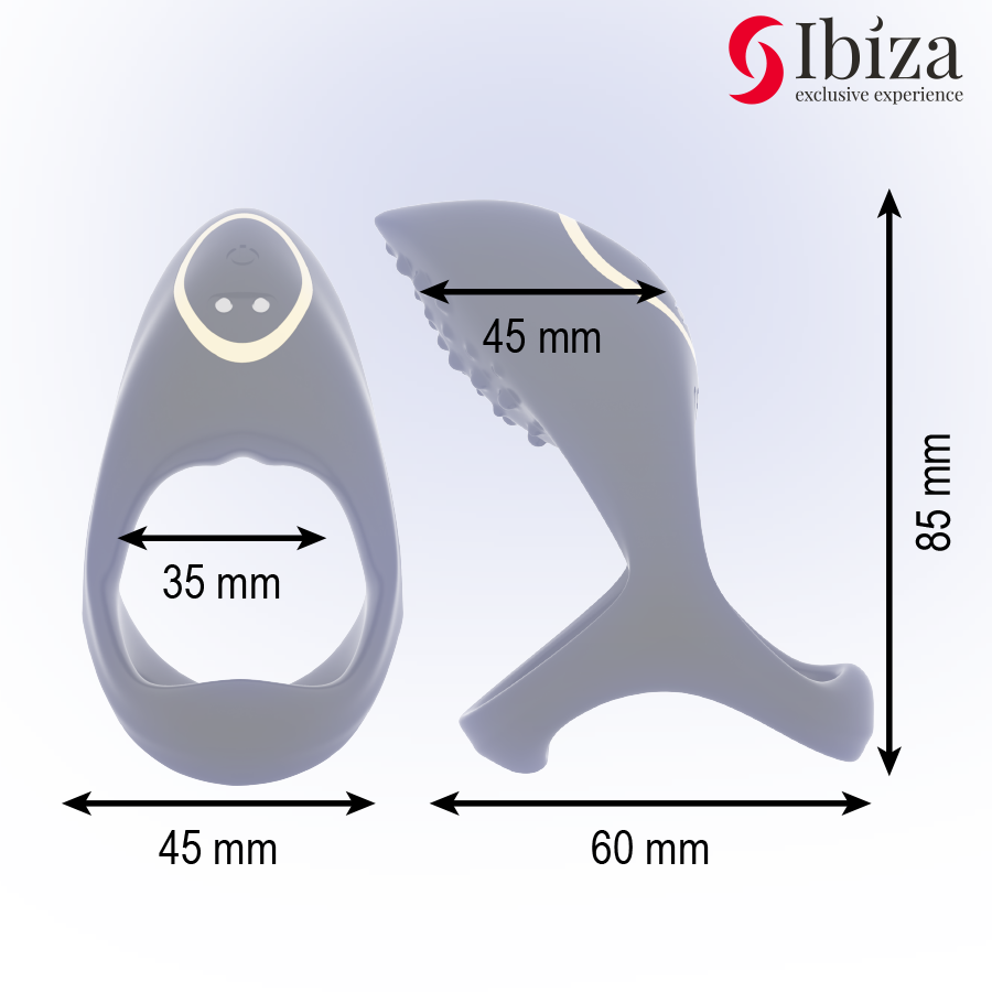 Ibiza - Anneau pénien multisensoriel vibrant en silicone de luxe