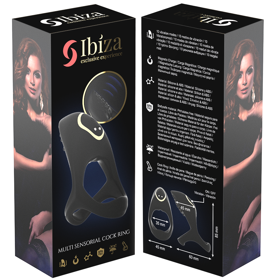 Ibiza - Anneau pénien multisensoriel vibrant en silicone de luxe
