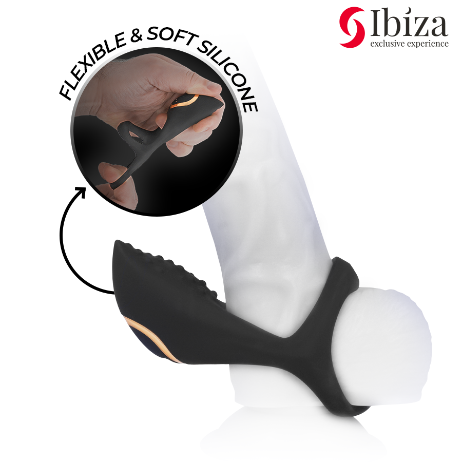 Ibiza - Anneau pénien multisensoriel vibrant en silicone de luxe