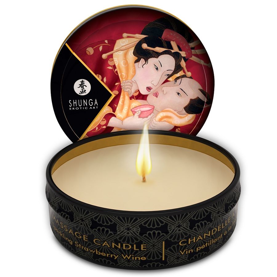 SHUNGA mini bougie Fraise et Cava – coffret 24 mini bougies