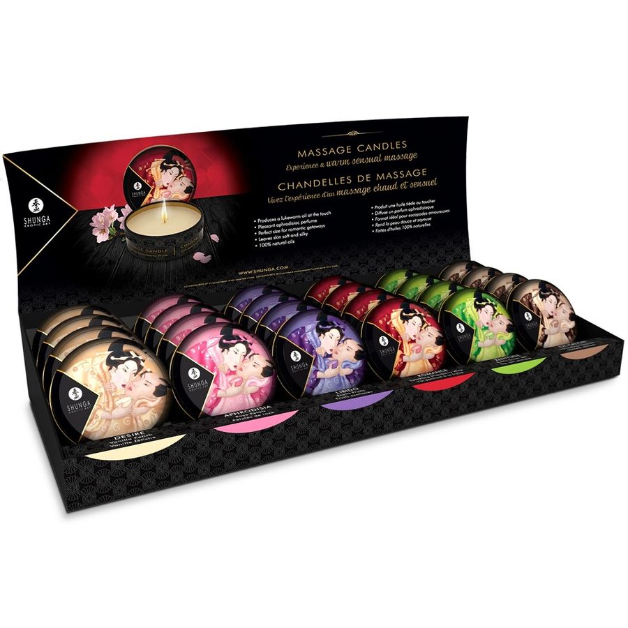 Coffret SHUNGA 24 mini bougies de massage 30 ml – Sens d’Éden