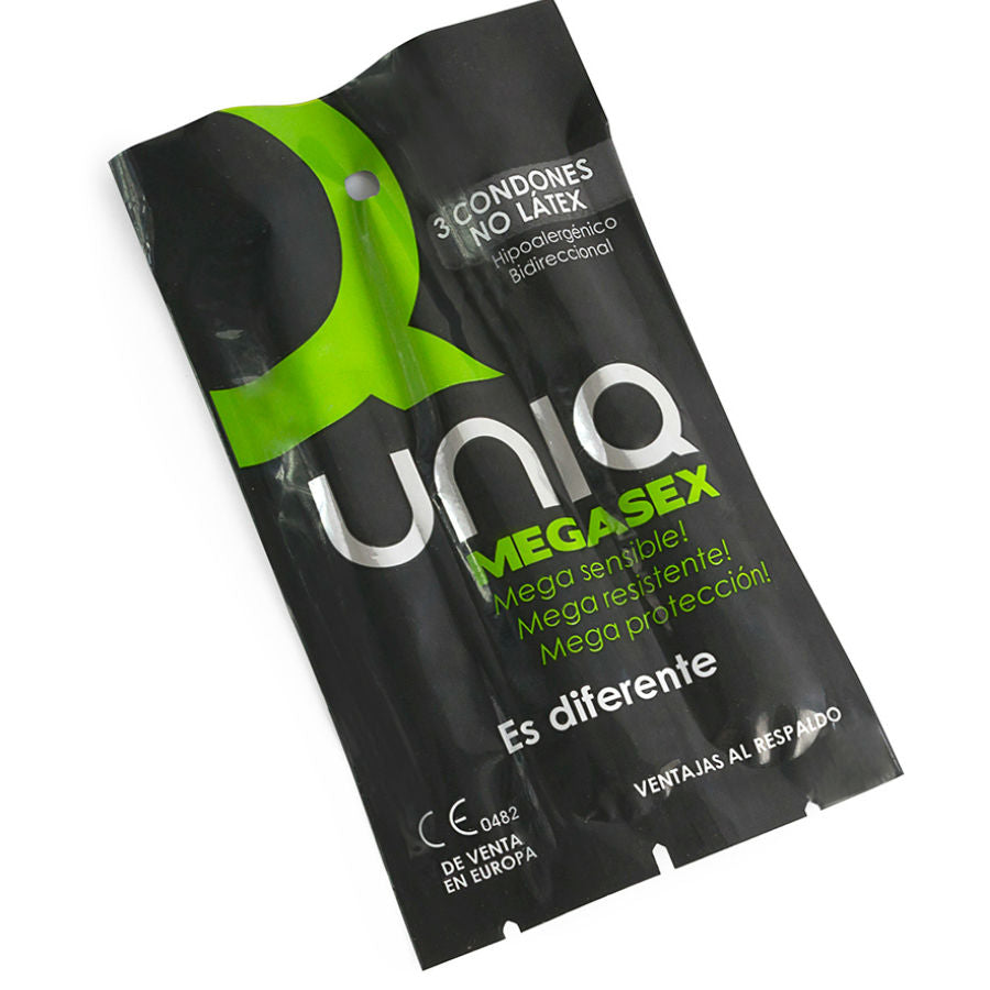 UNIQ MEGASEX – Préservatifs Sensitive Sans Latex 3 Unités