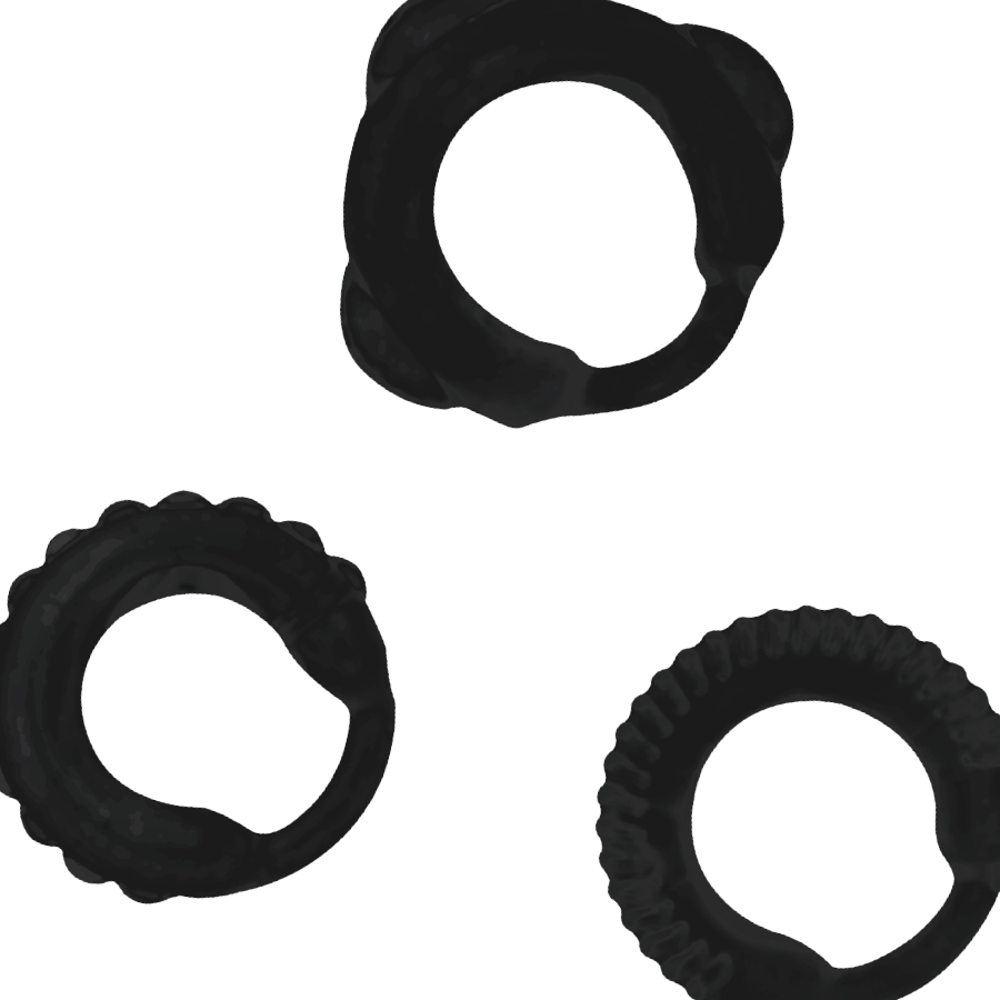 ADDICTED TOYS – Ensemble C-Ring noir – vue de profil