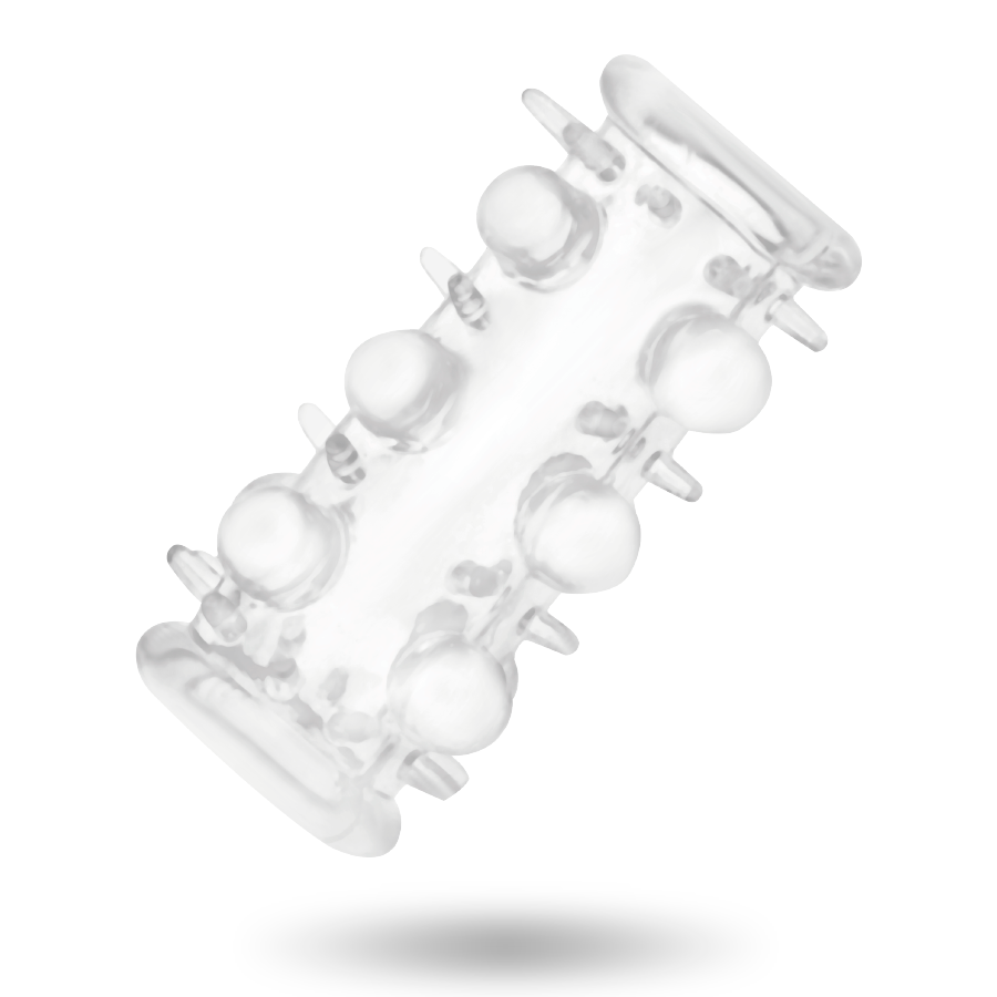 Manchon pénien texturé transparent ADDICTED TOYS – détail de la texture