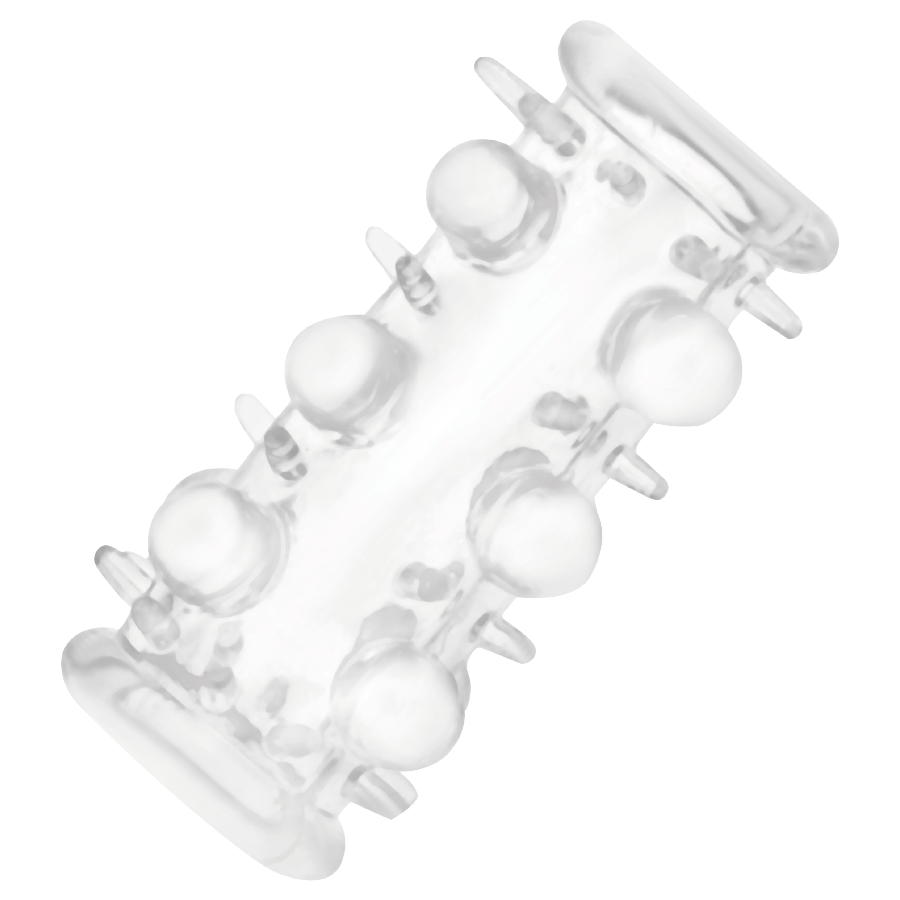 Manchon pénien texturé transparent ADDICTED TOYS – vue de profil
