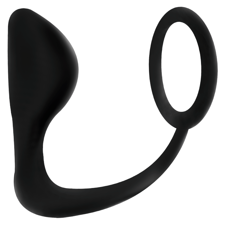 ADDICTED TOYS – Plug anal avec anneau pénis noir – vue de profil