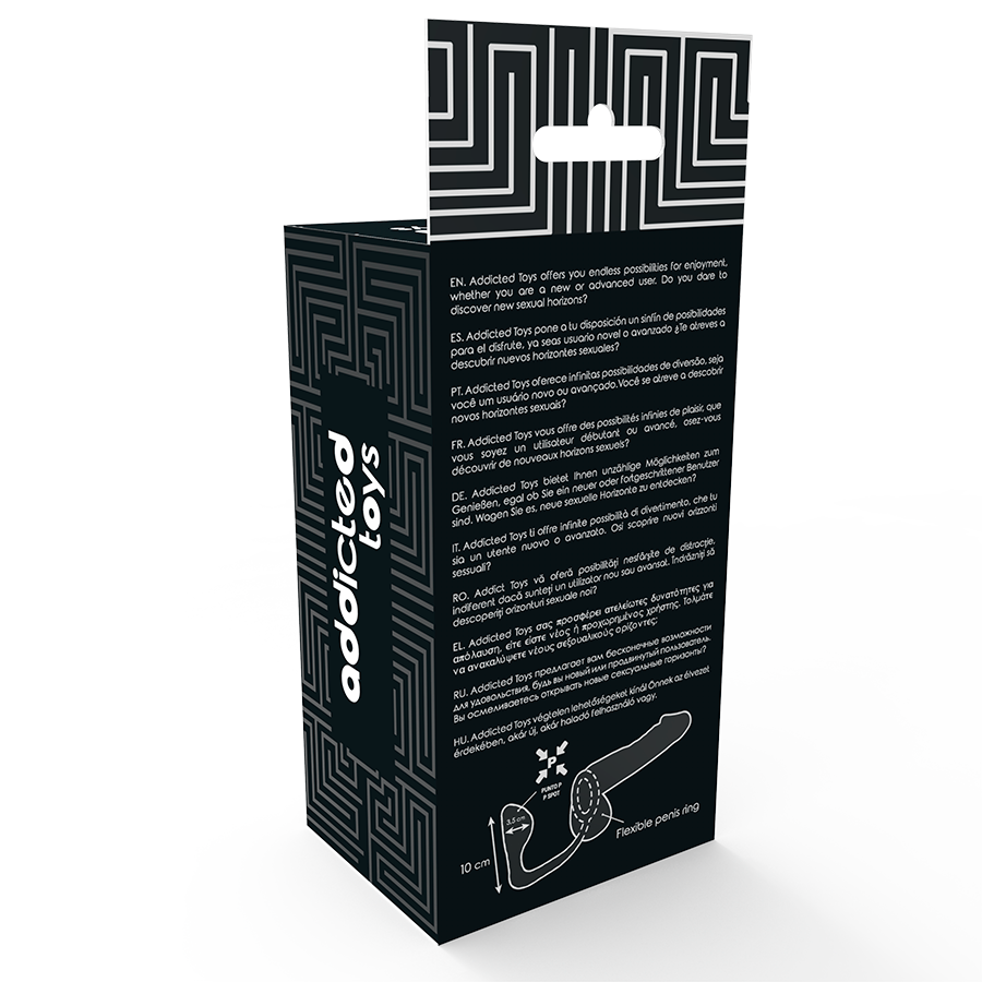 ADDICTED TOYS – Plug anal avec anneau pénis noir – détail de la texture