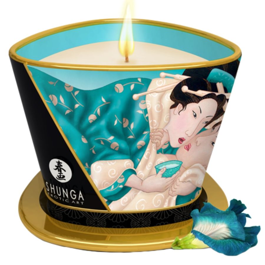 SHUNGA bougie de massage 170 ml Fleurs des îles – Sens d’Éden